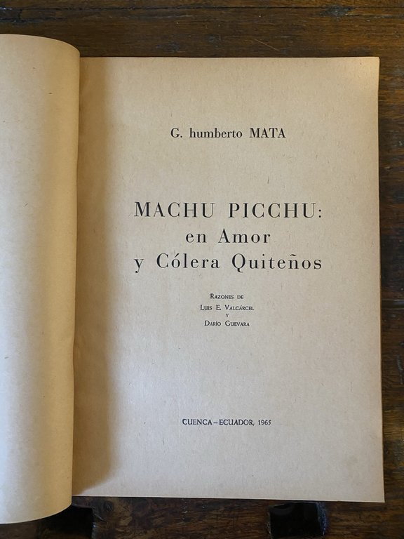 Autografato Mata Humberto G. Machu Picchu: en Amor y Colera … | Immagine Gallery 2