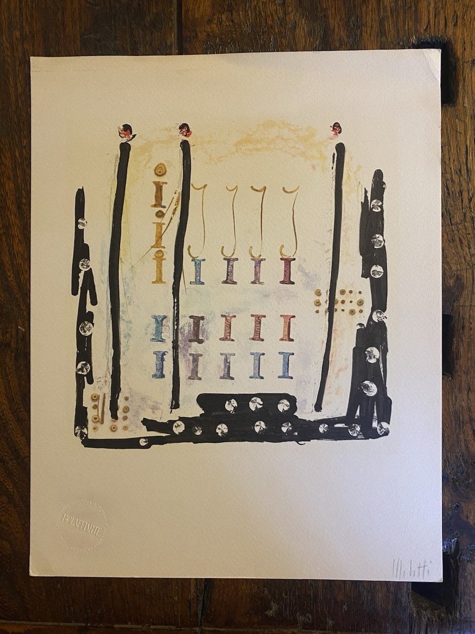 Autografato Melotti Fausto Riproduzione fotolitografica Bolaffi Arte 1972