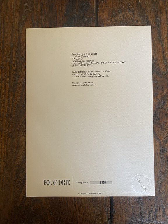 Autografato Pasmore Victor Bolaffi Arte 1977