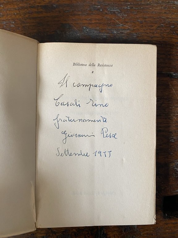 Autografato Pesce Giovanni Un garibaldino in Spagna Roma Editori Riuniti …