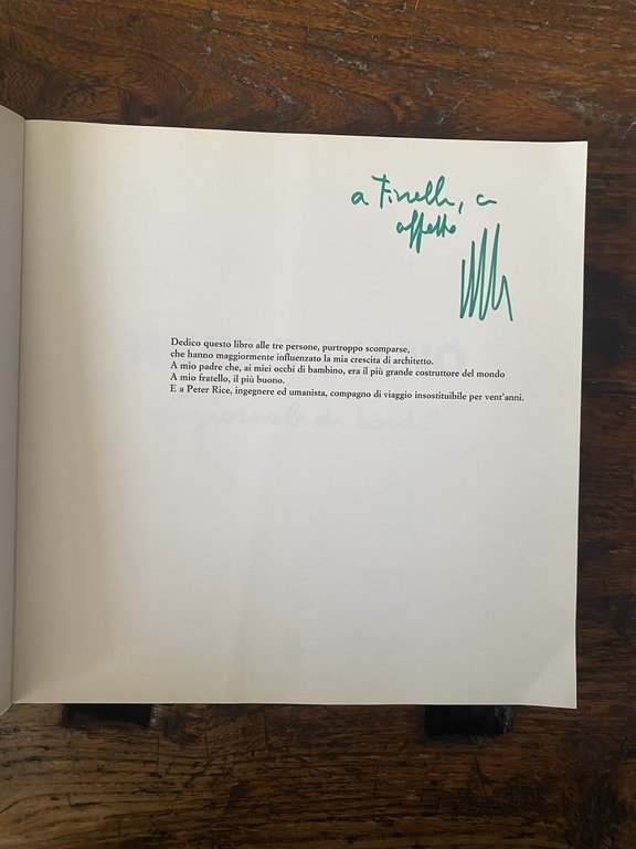 Autografato Piano Renzo Giornale di bordo Roma Passigli 1997