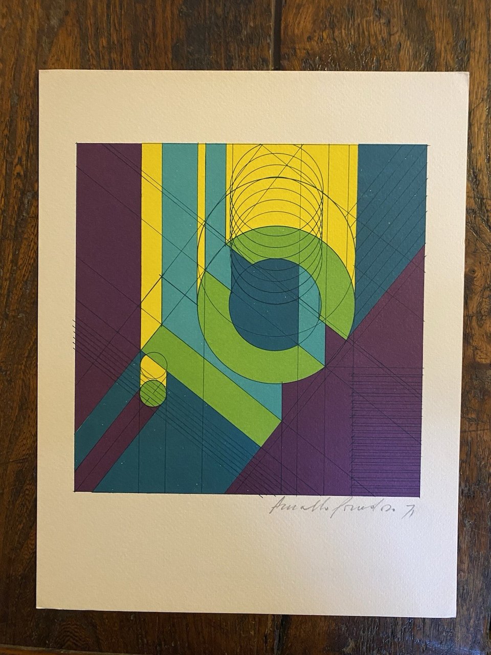 Autografato Pomodoro Arnaldo Riproduzione fotolitografica Bolaffi Arte 1971 | Immagine principale
