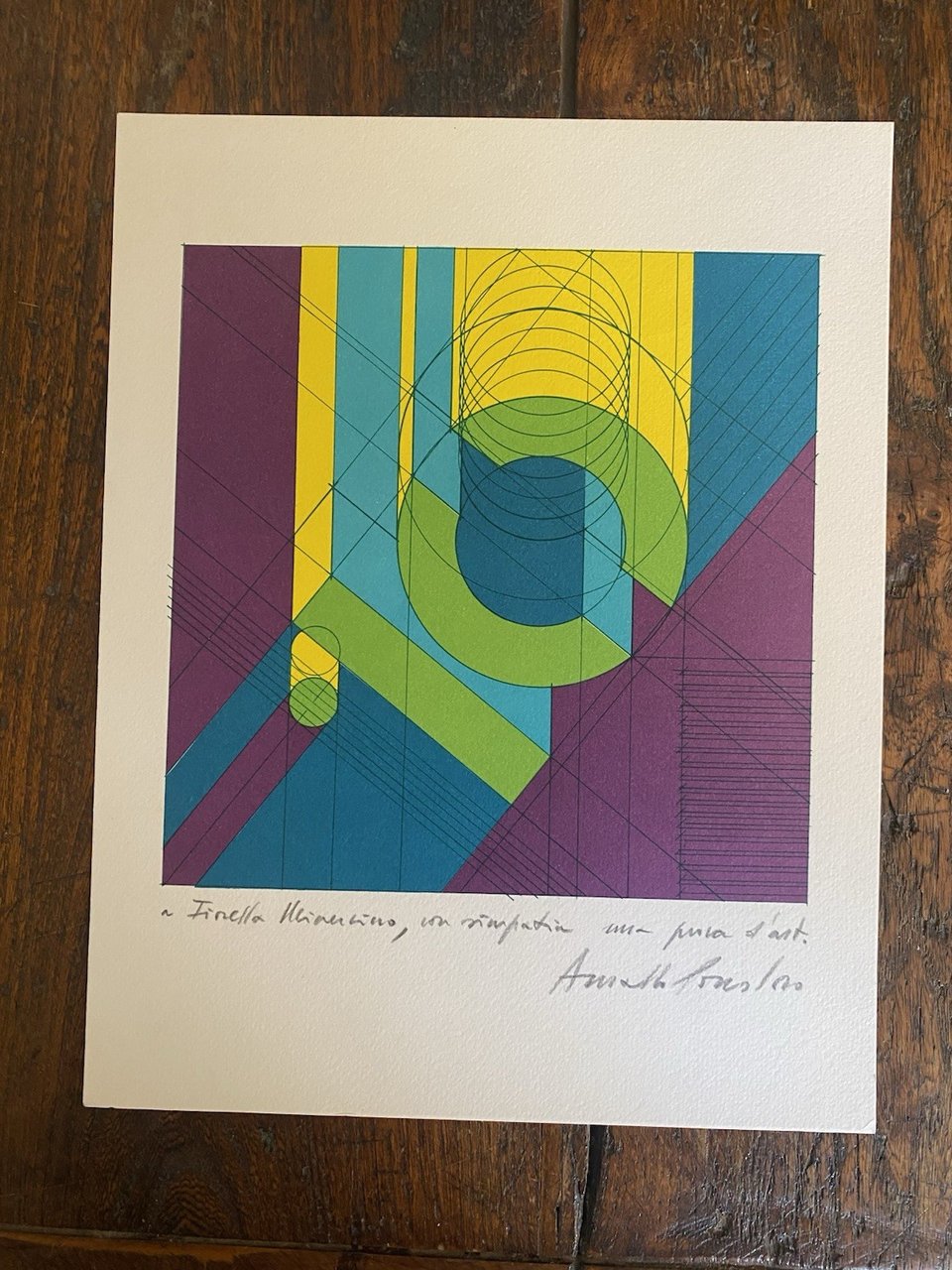 Autografato Pomodoro Arnaldo Riproduzione fotolitografica Bolaffi Arte 1971 | Immagine principale