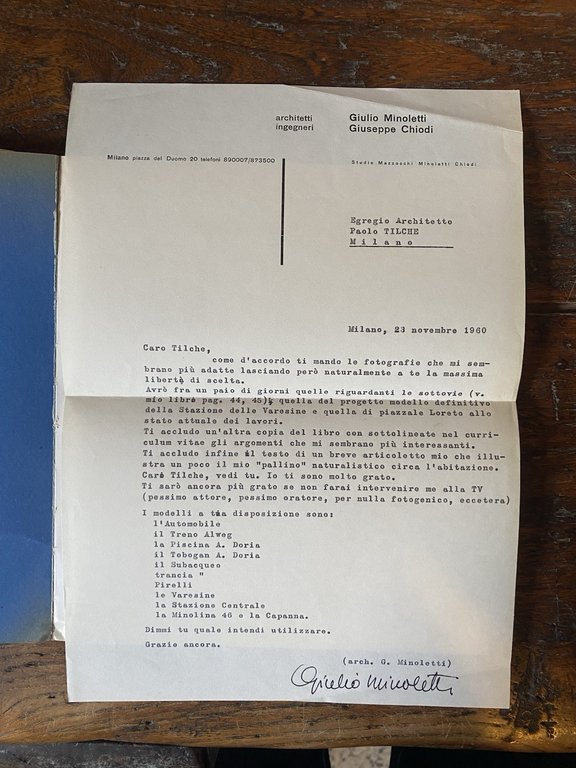 Autografato Ponti Gio Minoletti Edizioni Milano Moderna 1959