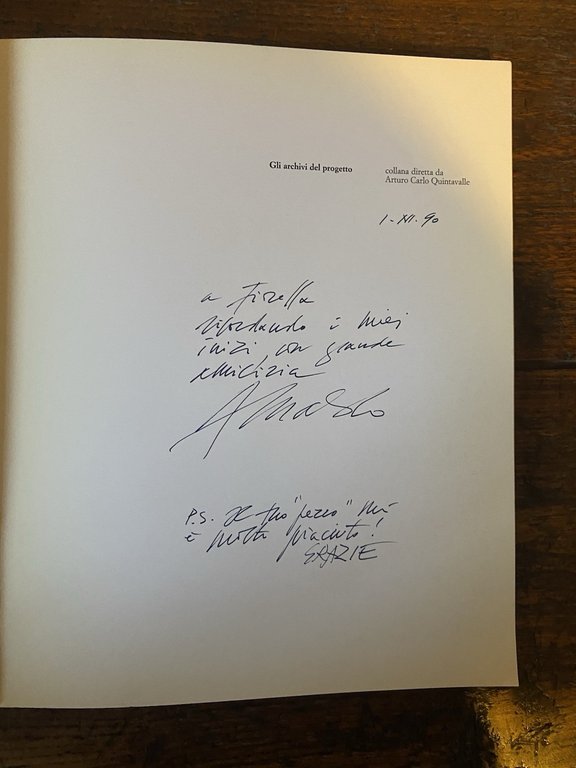 Autografato Quintavalle Arturo Carlo Arnaldo Pomodoro Opere Electa 1990