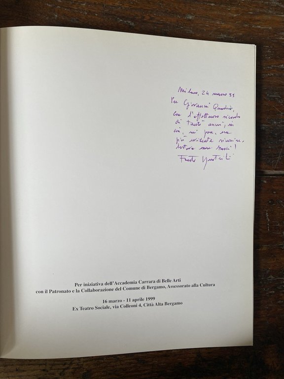 Autografato Squatriti Fausta Via crucis Milano Mazzotta 1999
