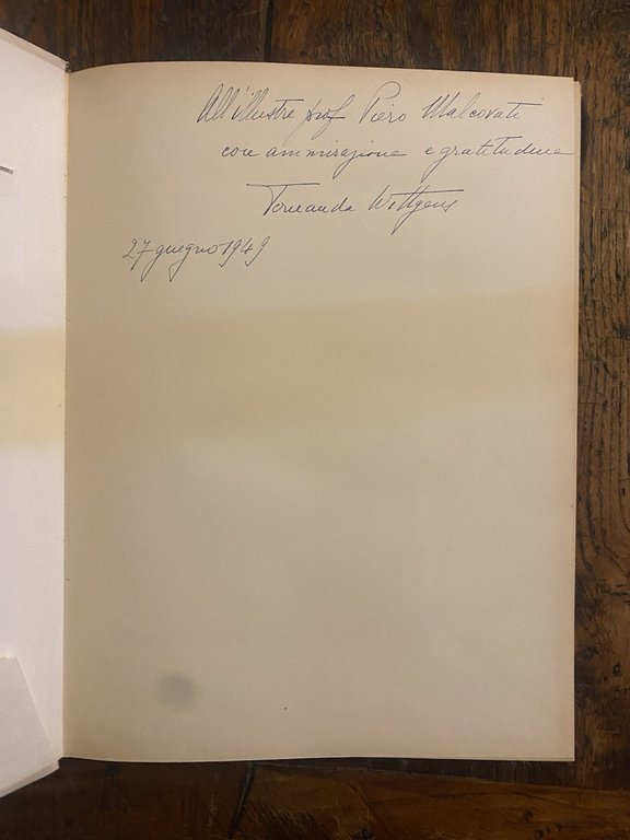 Autografato Wittgens Fernanda Vincenzo Foppa Milano Amilcare Pizzi 1949