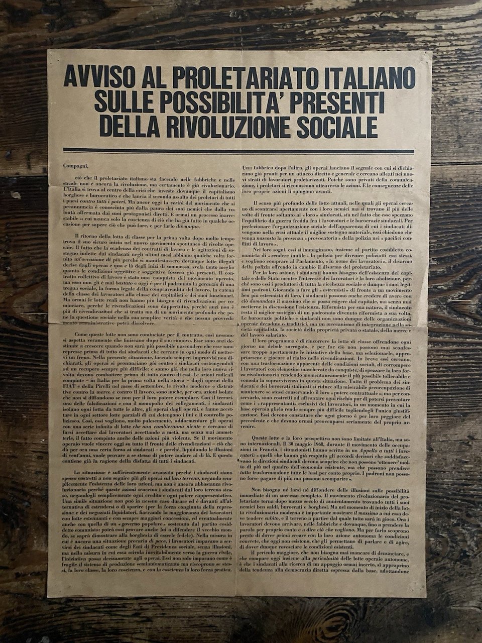 Avviso al proletariato italiano... Milano Internazionale situazionista 1969