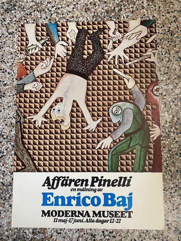Baj Enrico Manifesto / Poster 100 x 70 cm. Moderna Museet Stockholm 1973