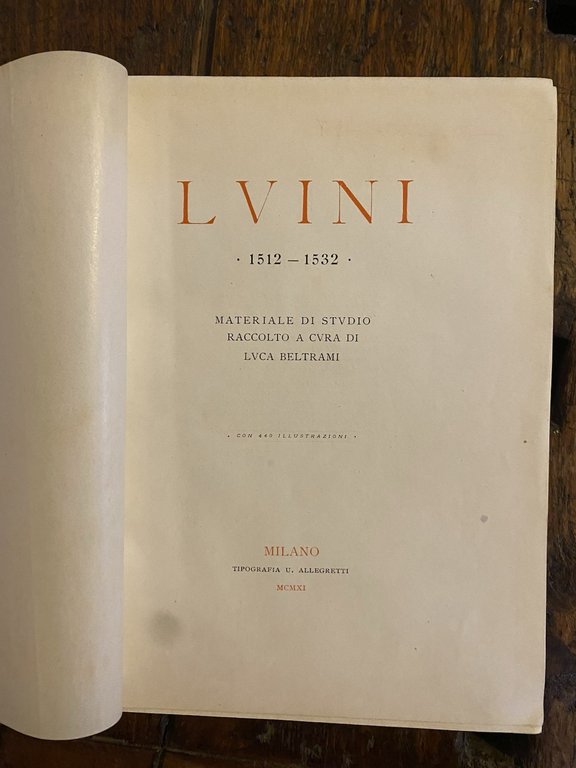Beltrami Luca a cura di, Luini 1512 - 1532 Materiale …