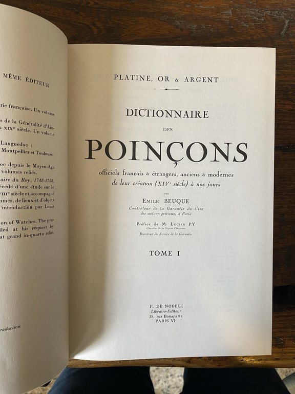 Beuque Emile Dictionnaire des poincons officiels Paris F. de Nobele …