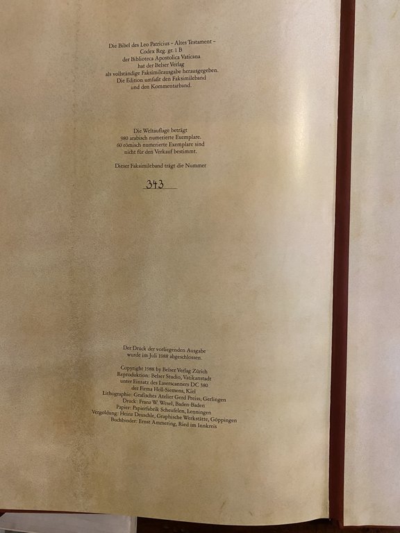 Bibbia del Patrizio Leone Codice Reginense Greco 1 B Zurich …