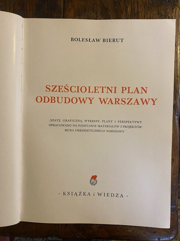 Bierut Boleslaw Szescioletni plan odbudowy Warszawy Warszawa Ksoazka Wiedza 1950