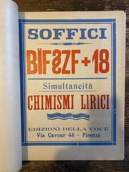 Bif Zf+18 Simultaneità Chimismi lirici