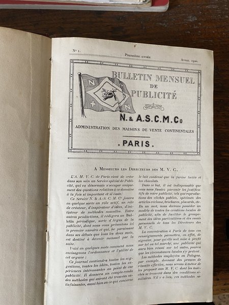 Bulletin mensuel de publicité N. & A.S.C.M.Co N. 1 Première …