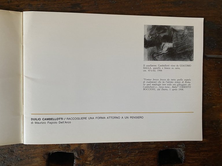 Cambellotti Dulio Mobili, oggetti, progetti Galleria dell'Emporio Floreale 1975