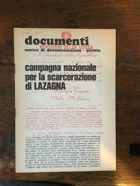 Campagna nazionale per la scarcerazione di Lazagna Documenti