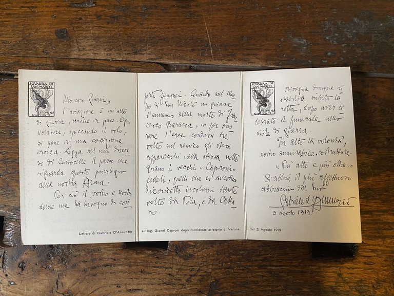 Cartolina ripiegata Equipaggio del Biplano Caproni caduto a Verona 2 … | Immagine Gallery 4