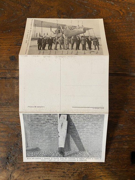 Cartolina ripiegata Equipaggio del Biplano Caproni caduto a Verona 2 … | Immagine Gallery 6