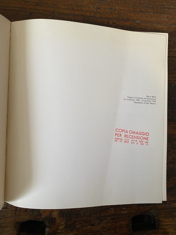 Celant Germano a cura di, Mario Merz Milano Mazzotta1983