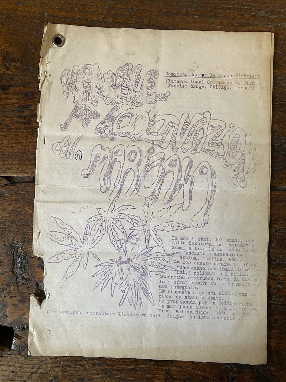 Comitato Contro le droghe fasciste Manuale contro la coltivazione della …