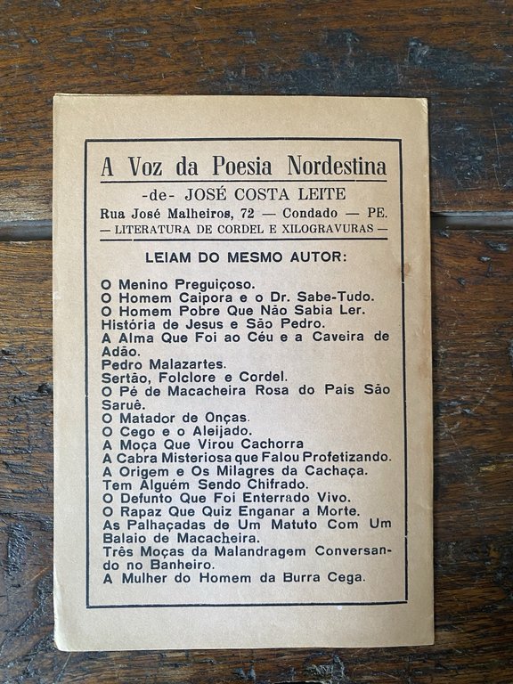 Costa Leite Josè O Matador de Oncas Literatura de Cordel … | Immagine Gallery 2