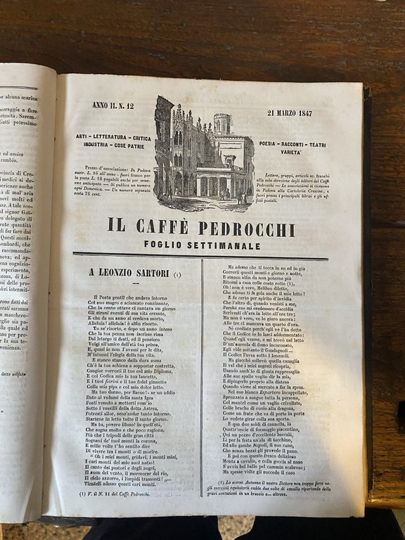 Stefani Gulielmo diretto da, Il Caffè Pedrocchi Foglio settimanale Anno …