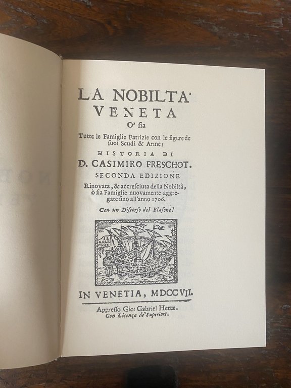 Freschot D. Casimiro La nobiltà veneta Bologna Forni 1970
