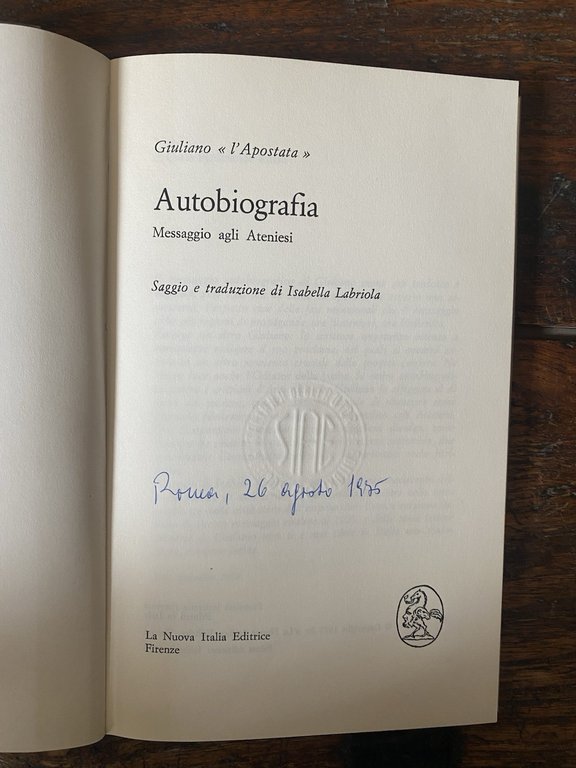 Giuliano "L'Apostata" Autobiografia Firenze La Nuova Italia 1975 | Immagine Gallery 2