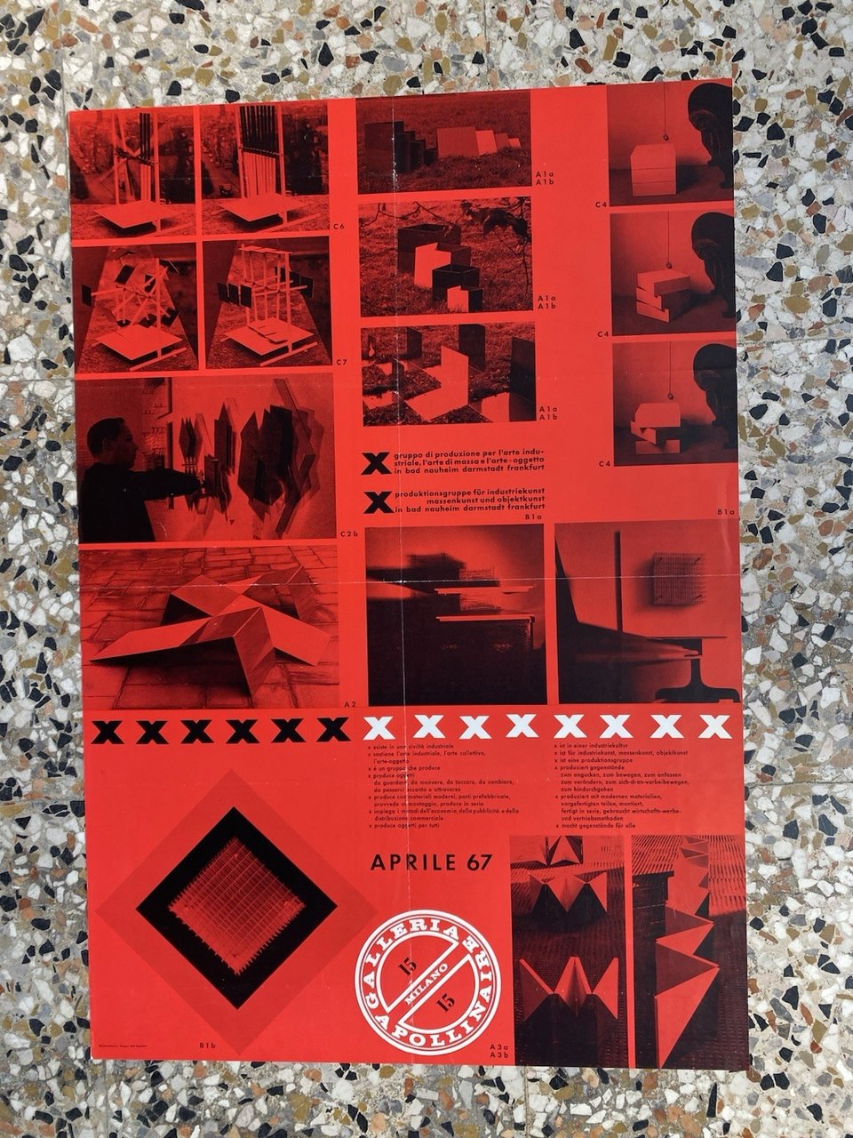 Gruppe X Manifesto / Poster 59 x 39 cm. Milano …