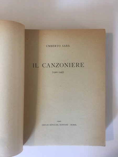 Il canzoniere (1900-1945)