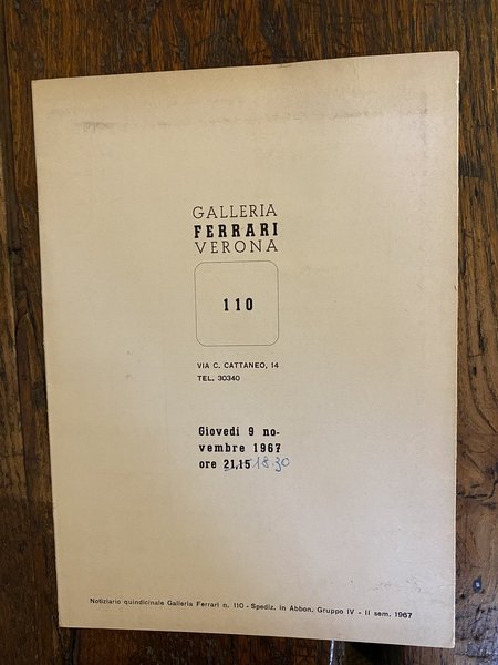 Invito pieghevole alla 110 mostra della Galleria Ferrari Verona 9 …