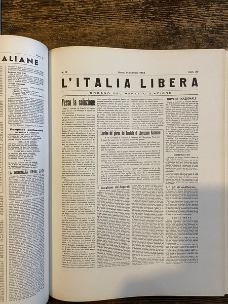 L'Italia Libera Organo del Partito d'Azione 1943-1945