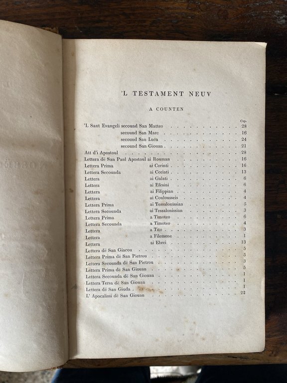 'L Testament Neuv Tradout in Lingua Piemonteisa Londra dai Torchj …