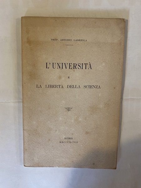 L'università e la libera scienza