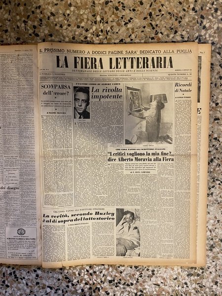 La Fiera letteraria Settimanale delle lettere, delle arti e delle …