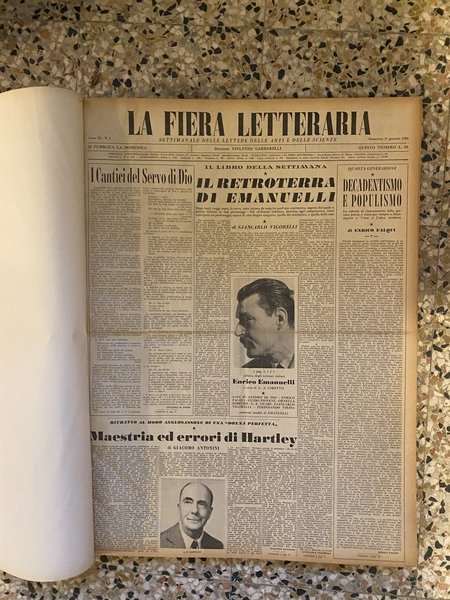 La Fiera letteraria Settimanale delle lettere, delle arti e delle …