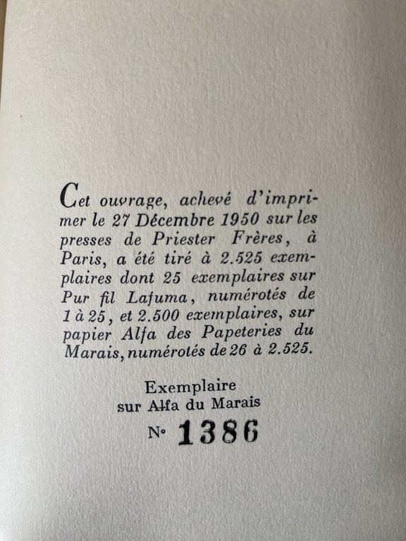 Le Corbusier Poésie sur Alger Paris Falaise 1950
