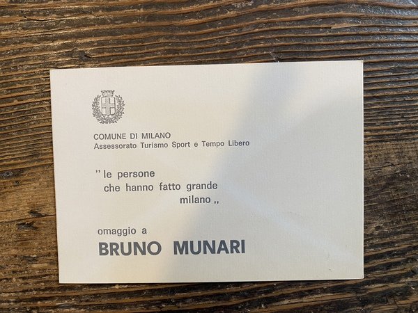 Le persone che hanno fatto grande Milano Bruno Munari