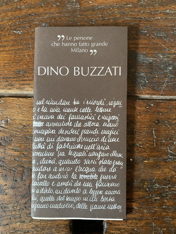 Le persone che hanno fatto grande Milano Dino Buzzati SIDALM 1979