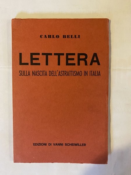 Lettera sulla nascita dell'astrattismo in Italia