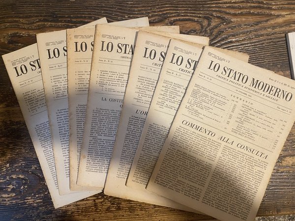 Lo stato moderno Critica politica economica e sociale Anno II …