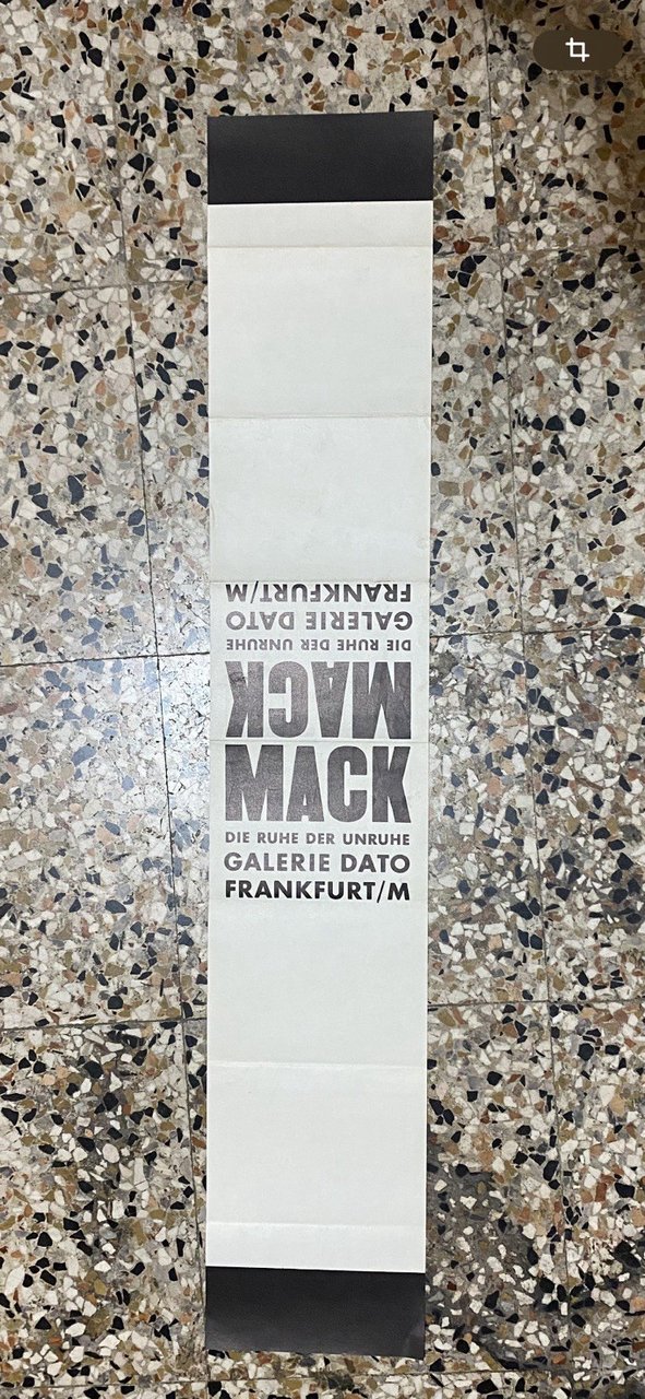 Mack Heinz Manifesto / Poster 83 x 15 cm. Die …