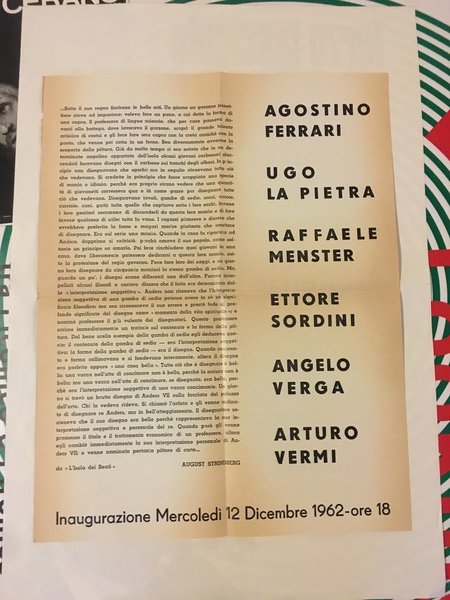 Manifesto / Poster 38 x 29 cm. dell'Esposizione alla Galleria …