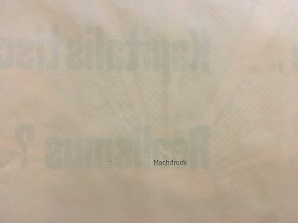 Manifesto / Poster 42 x 60 cm. dell'Esposizione Pop? Kapitalistischer …