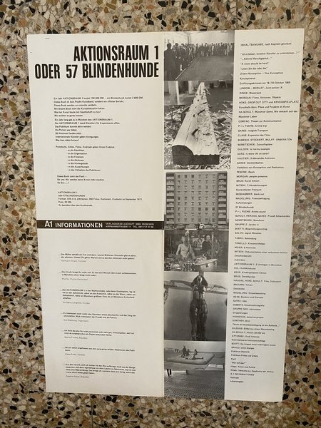Manifesto / Poster 60 x 42 cm. della manifestazione Aktionsraum …