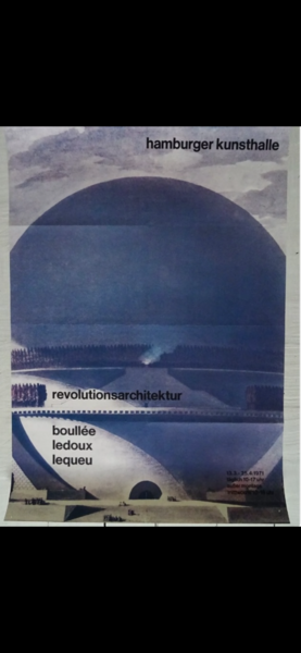 Manifesto / Poster 84 x 60 cm. dell'esposizione Revolutionsarchitektur Hamburger …