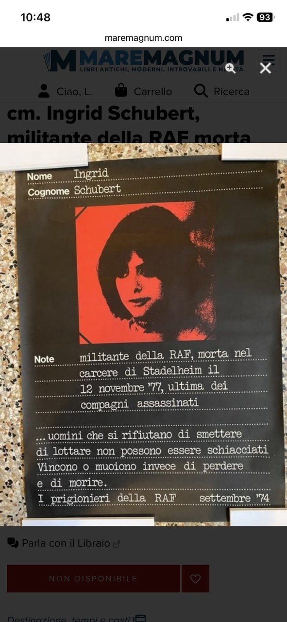 Manifesto / Poster 86 x 60 cm. Ingrid Schubert Militante … | Immagine principale