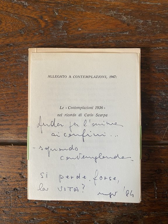 Martini Arturo Contemplazioni Milano All'insegna del Pesce d'Oro 1967