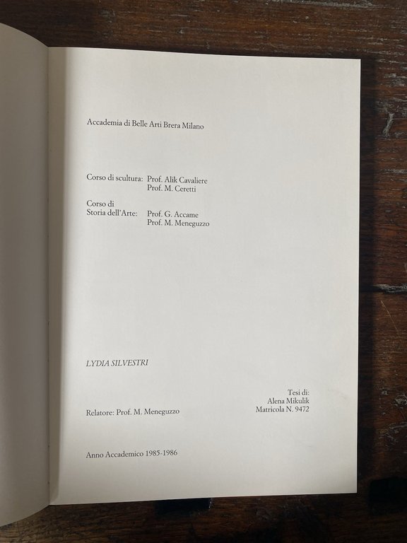 Mikulik Alena Lydia Silvestri Milano Moneta 1986
